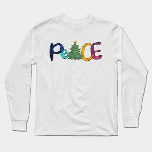 Peace. Christmas tree design Long Sleeve T-Shirt